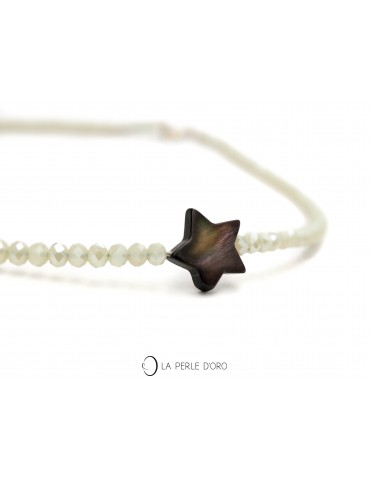 Short Necklace, Artist Collection, Large Pearly Natural Star