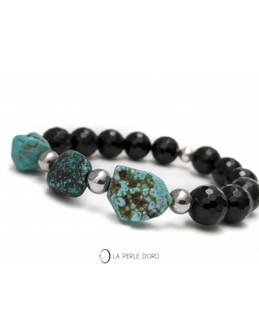 Turquoise and black agate...