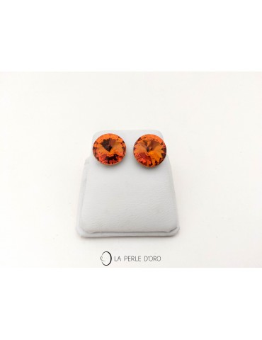 Boucles d'oreilles en cristal de Swarovski, orange