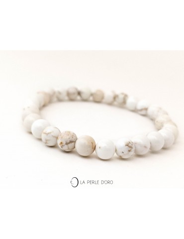 Natural Howlite 0,24 inches (magnesite), Messenger Collection Bracelet