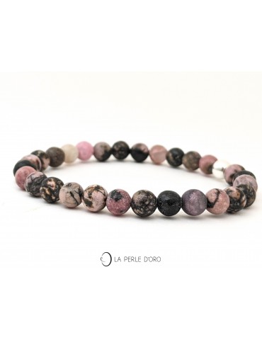 Rhodonite 0.24 inch, bracelet collection Messager