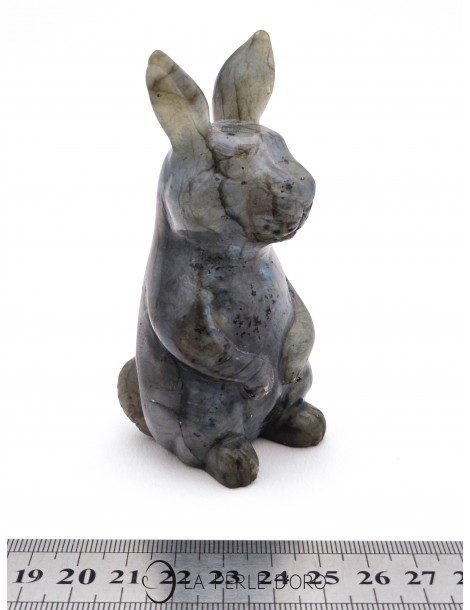 Labradorite, rabbit 3.9 inches (Medical protection, empathy) Vintage decoration stone