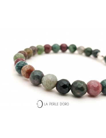 Indian Agate 0,24 inch faceted beads, Messenger Collection Bracelet