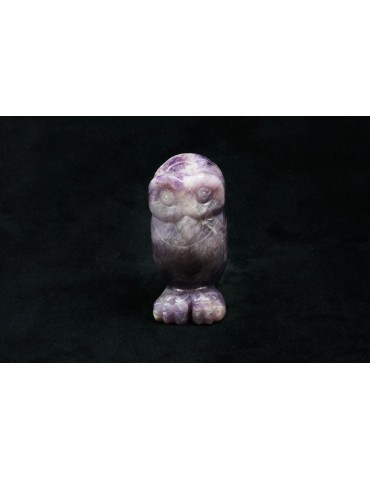 Améthyste, Chouette (Hibou) 6,5cm (Energie positive et Méditation)