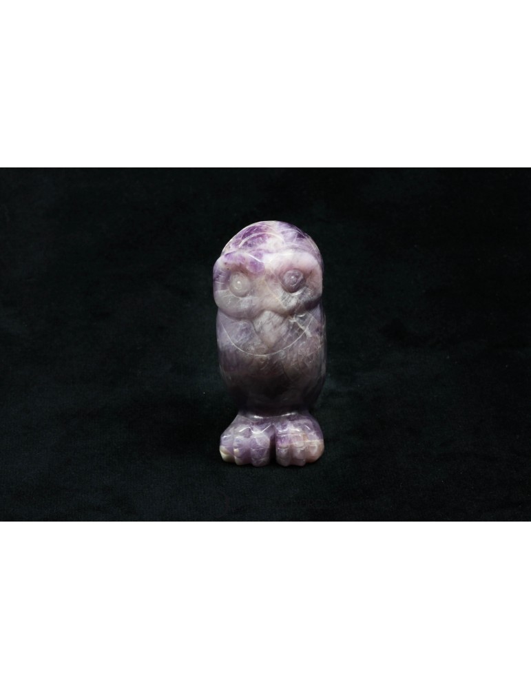 Améthyste, Chouette (Hibou) 6,5cm (Energie positive et Méditation)