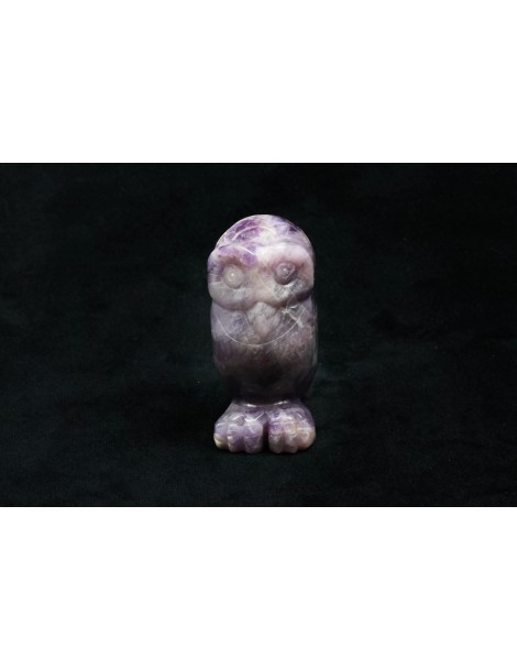 Améthyste, Chouette (Hibou) 6,5cm (Energie positive et Méditation)