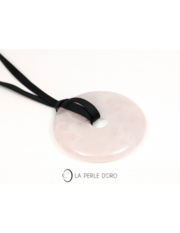 Rose quartz, donut 5cm (Emotional stability, Self-confidence), Chinese Pi disc