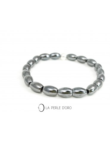 Hématite noire 6mm olives,...