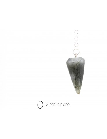 Labradorite (Spectrolite), Pendule 3,5 cm (Empathie et Protection médiacale) sur argent 925