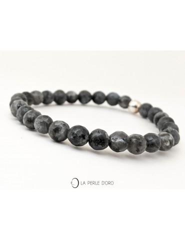 Labradorite noire 6mm facettée, Bracelet Collection Messager