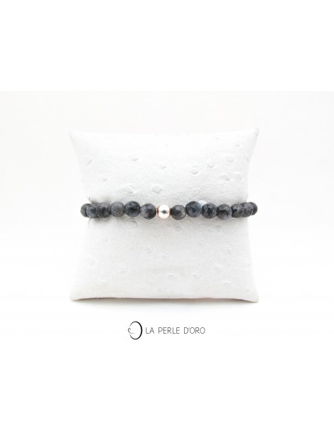 Labradorite noire 6mm facettée, Bracelet Collection Messager