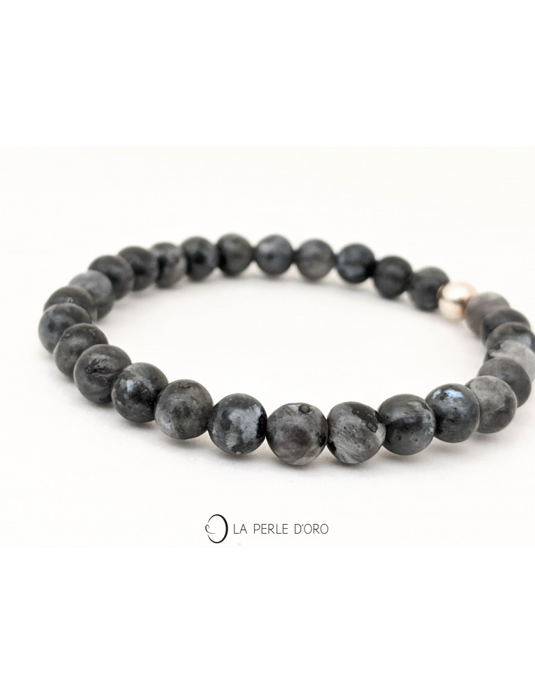 Labradorite noire 6mm, bracelet Collection Messager