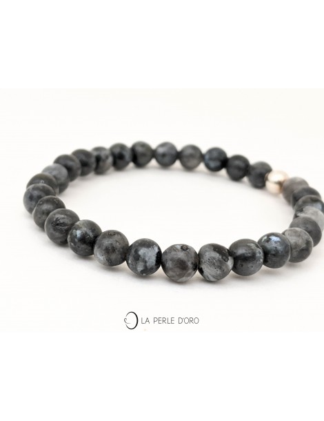 Labradorite noire 6mm, bracelet Collection Messager