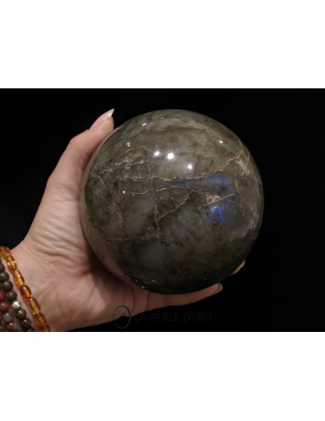 Green Labradorite, Sphere 4.52 inches (Medical protection, empathy)