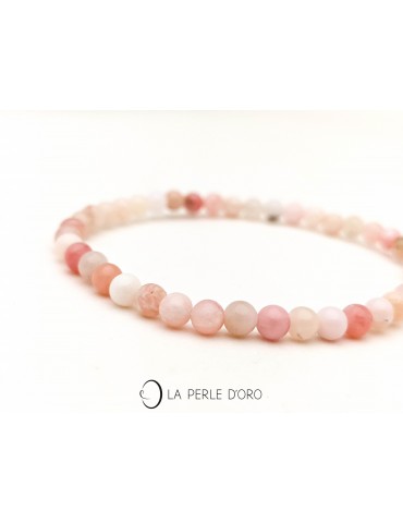Opale rose 4mm, perles...