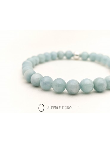 Aigue marine laiteuse 6mm,...