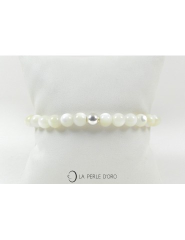 Nacre blanche 6mm, bracelet...