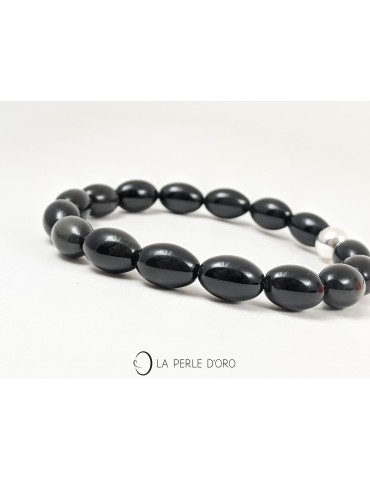 Obsidienne noire 8mm olives...
