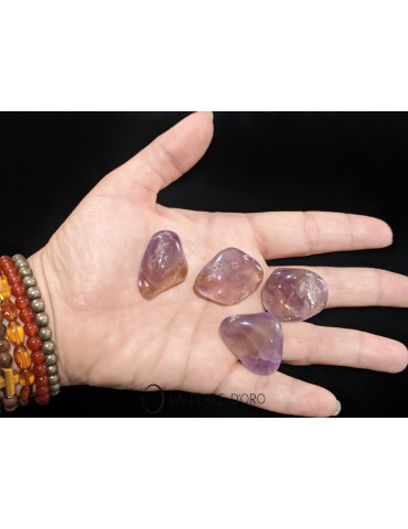 Ametrine, rolled stone 1.18 to 1,57 inches sold by the unit (Positive and Meditation)
