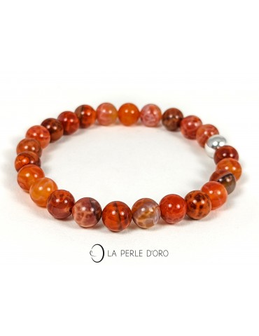 Agate de feu 8mm, Bracelet...