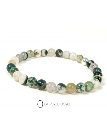 Agate arbre 6mm, Bracelet...