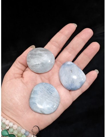 Selected Aquamarine, healing pebble 1.57 inches (Soothing, Communication) sold by the unit