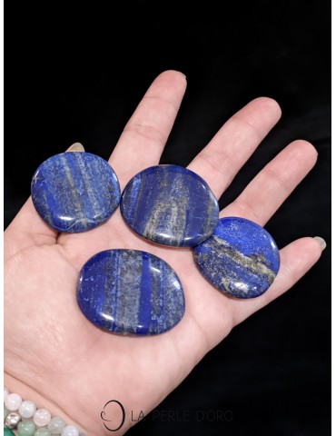 Lapis Lazuli, Galet plat 4 à 4,5cm (Apaisement et Communication)