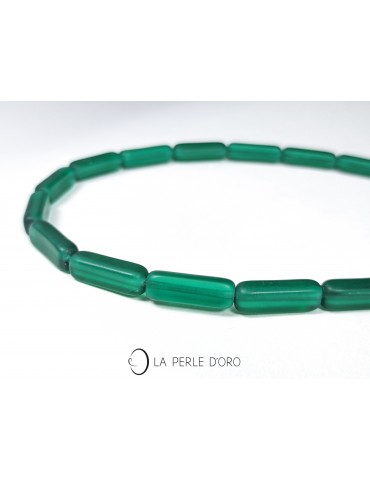 Verre de Murano vert émeraude, petits tubes 15mm, Ras de cou Collection Maya