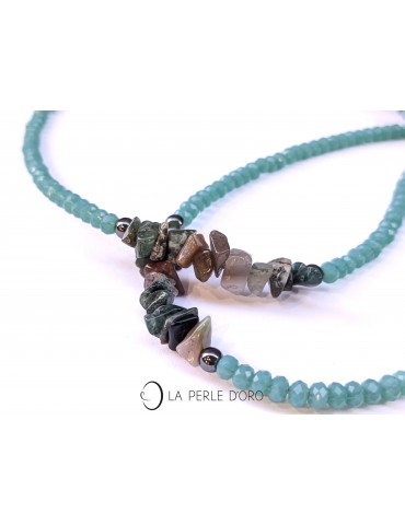 Indian agate on turquoise...