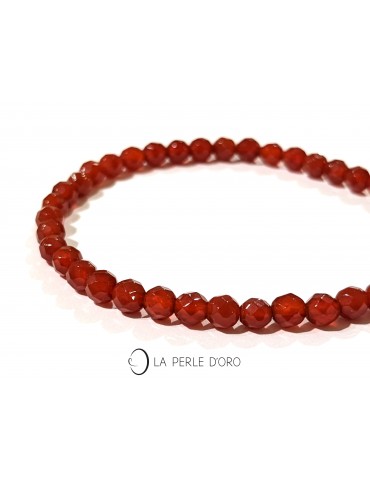 Isis blood Carnelian 4mm faceted, Delicate Collection Bracelet