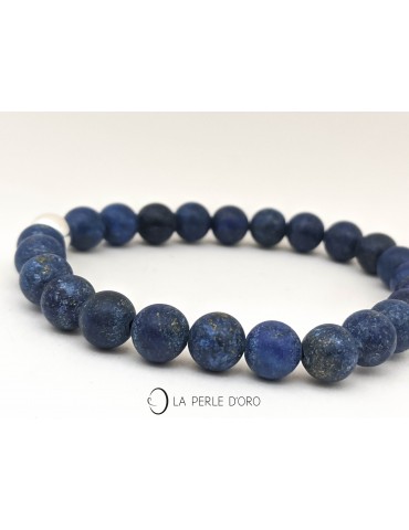 Lapis Lazuli 0.31 inches matte, Semi-precious stones bracelet
