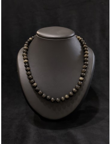 0,39 inches golden obsidian, semi precious stones necklace