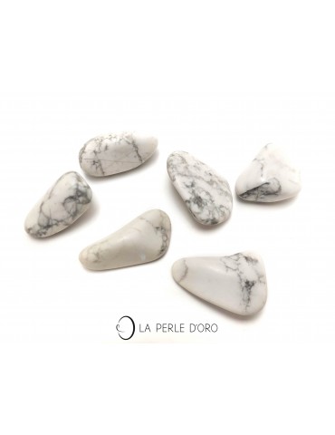 Howlite, Lucky Pebble 1,18 inches to 1.57 inches sold individually (Cleansing and Detox)