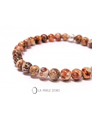 Agate de feu 6mm, Bracelet...