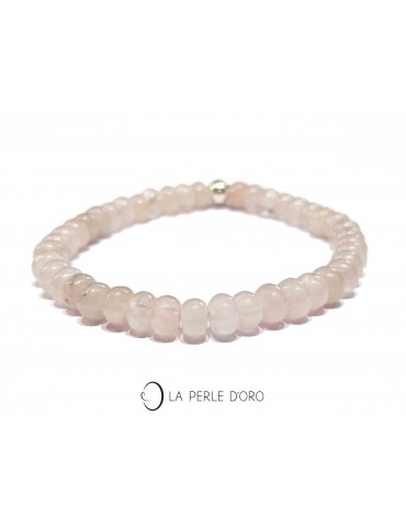 Pink quartz 0,24 inches discs (Brazil)Bracelet, collection Messager