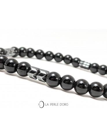 Onyx 6mm et Hématite 6mm,...