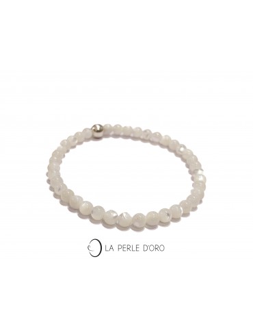Nacre blanche 4mm, Bracelet...