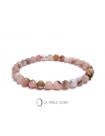 Opale rose 6mm, bracelet...