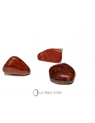 Jaspe rouge poppy (jaspe  brèche, Afrique), pierre roulée 2.5 à 3.5cm