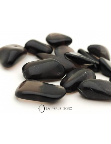 Black obsidian, rolled stone