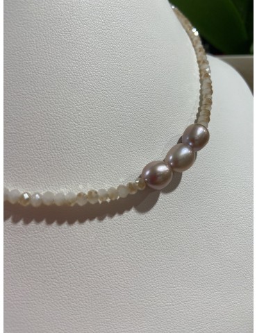 Perle rose naturelle, ras...