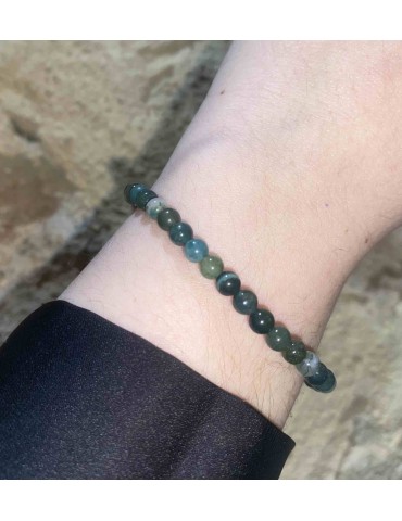 Agate Mousse 4mm, Bracelet...