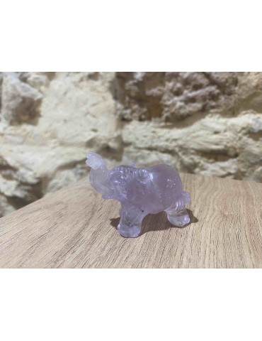 Éléphant en pierre semi...