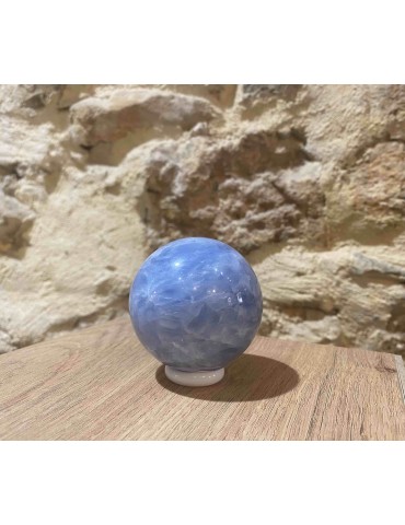 Calcite bleue, sphère 6cm...