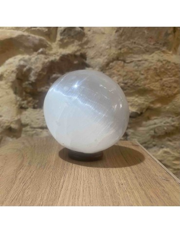 Sélénite, sphère 9,5cm...