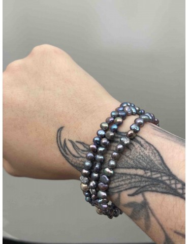 Perles naturelles 5mm gris...