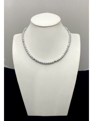 Perles naturelles grises et...