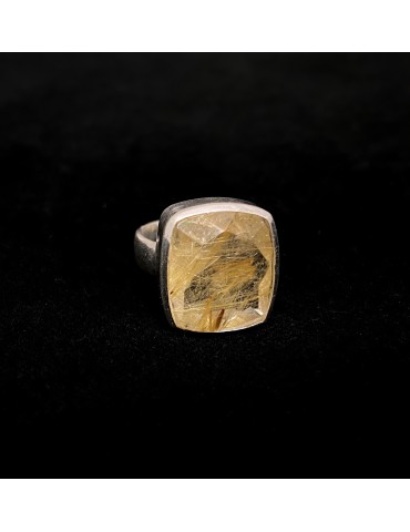Quartz rutilé jaune, Bague...