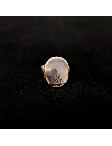 Agate dendritique, Bague...