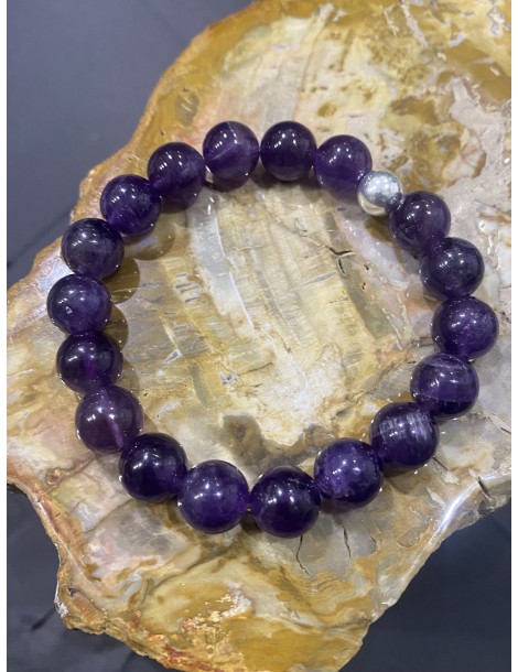 bracelet améthyste 10mm